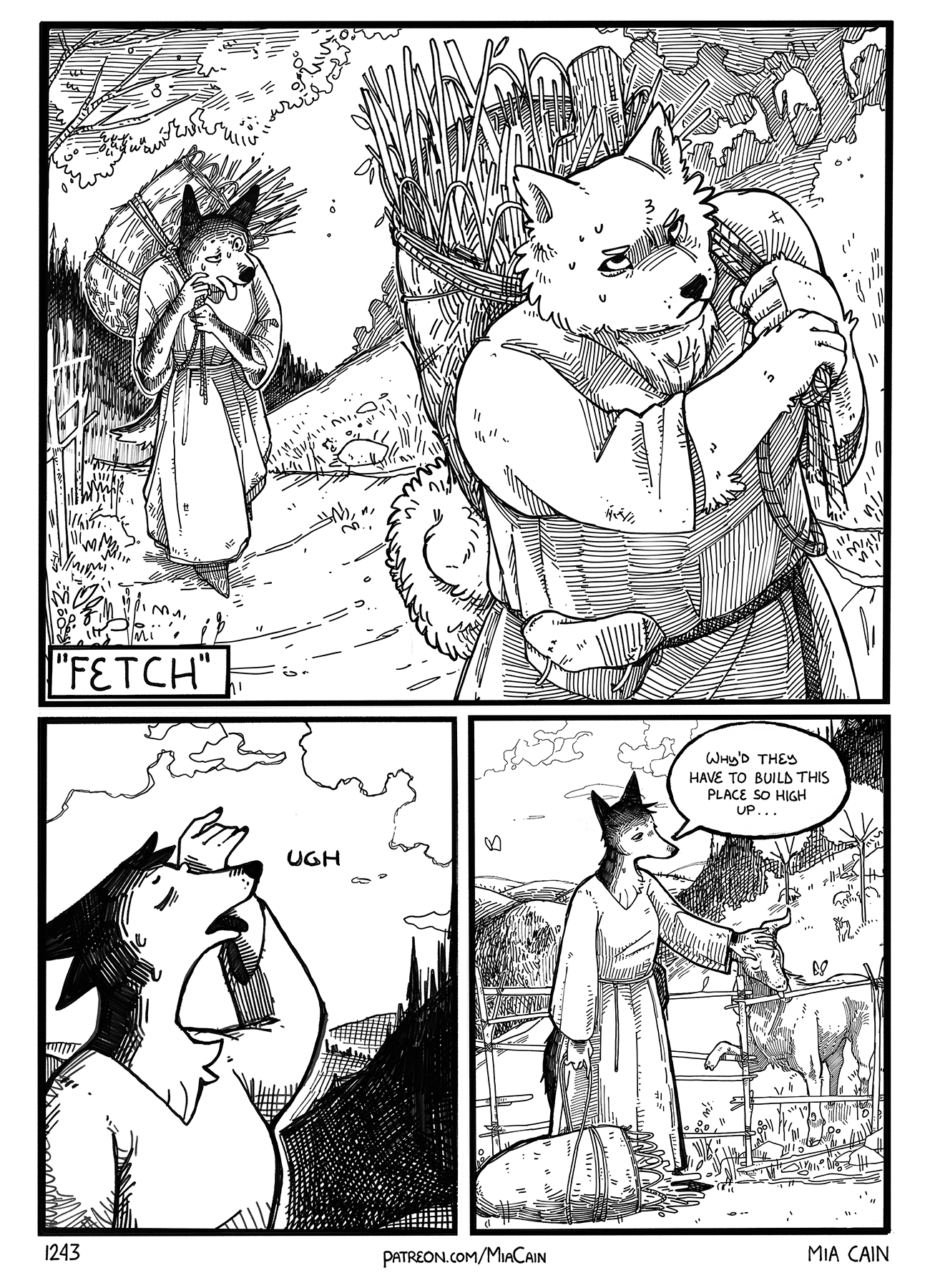 Vesna and Snjezana carry branches up to the castle.