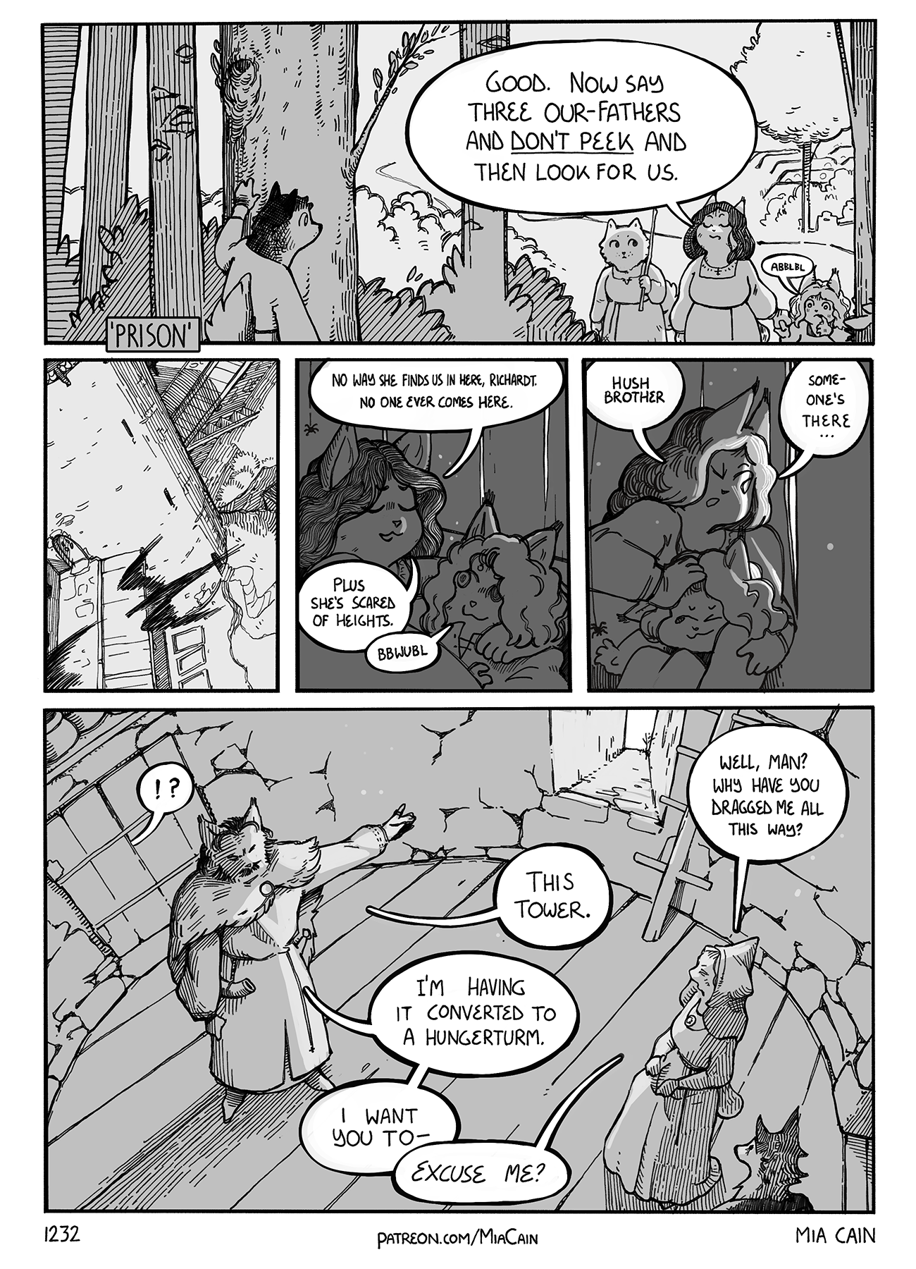 Franzesca and her brother play a game, so they hide in an old tower.