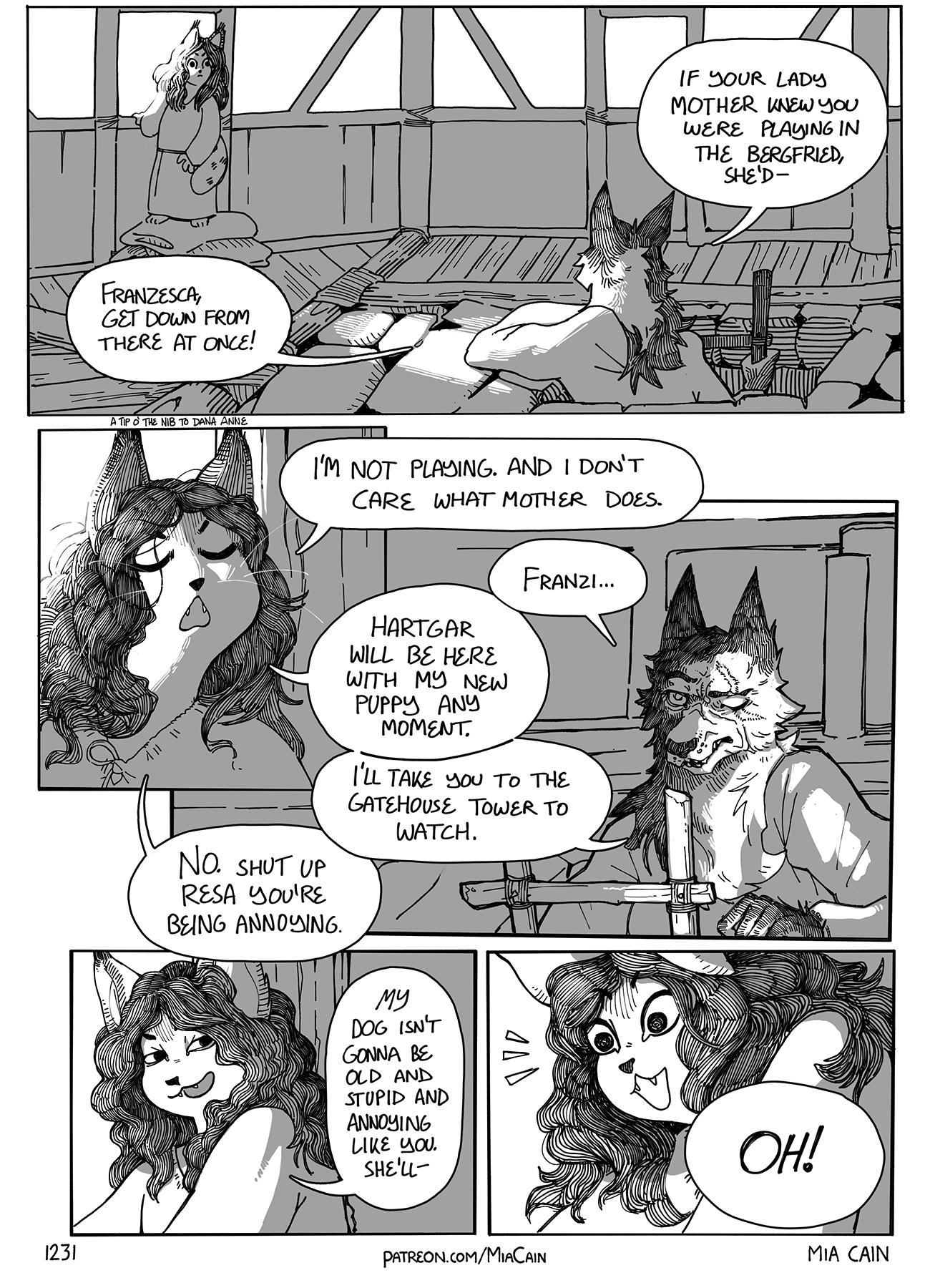 Resa tells her not to play so high up.